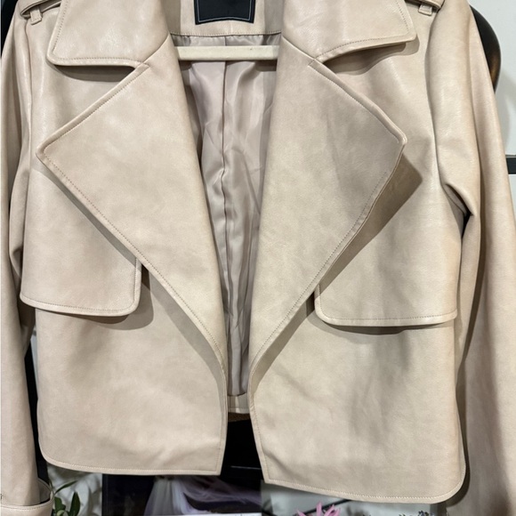 Bagatelle Cream faux Leather Jacket for Women size xs - Picture 5 of 8